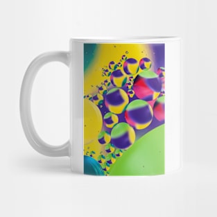 Colorful close up of oil drops in water Mug